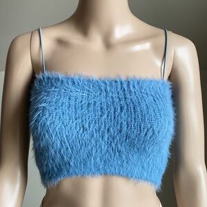 Blue Fur Crop Top